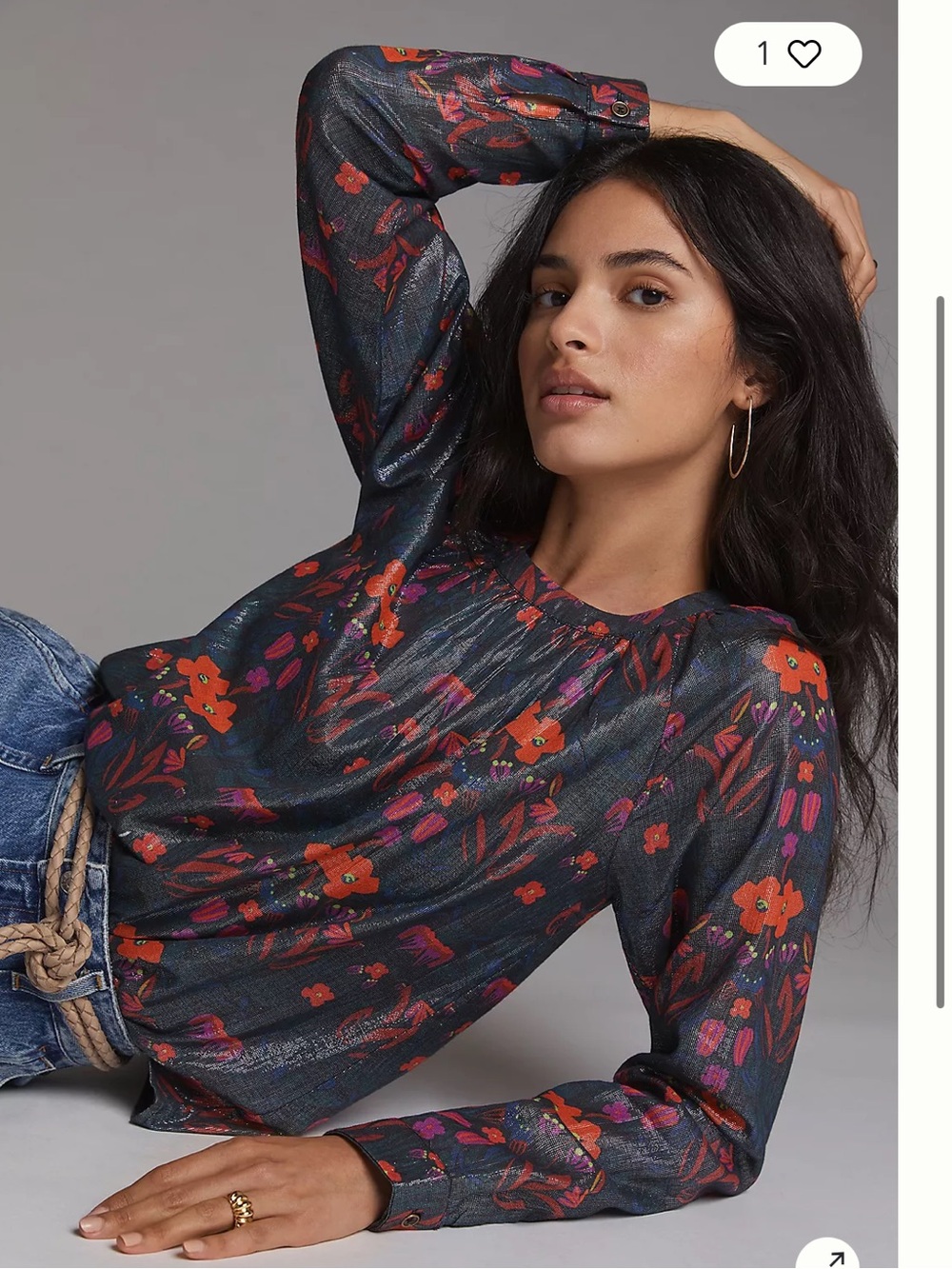 Roopa Pemmaraju floral blouse Anthropologie S
